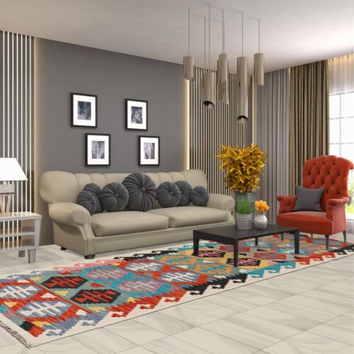 Entryway Runner Hand Woven Traditional Kilim Runner Knotted Rug 2'7x8'0ft B29515 - Picture 8 of 8