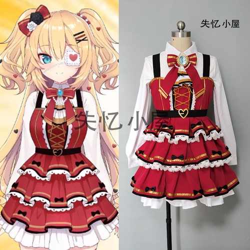 VTuber Hololive Akai Haato Cosplay Kostüm elegant süß Gothic Lolita Kleid - Bild 8 von 9