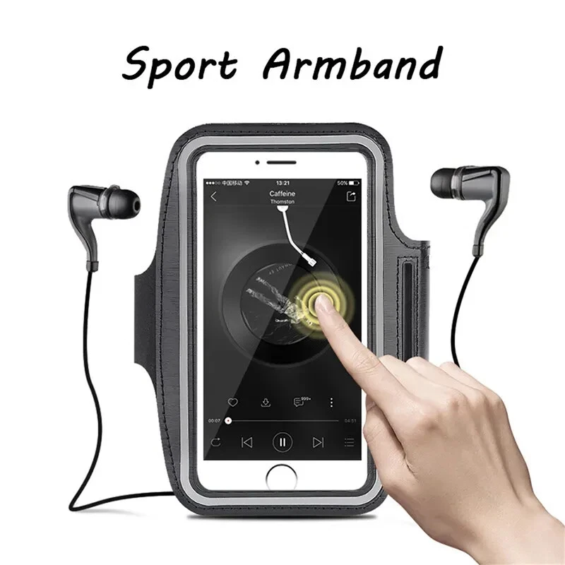 Sports Armband Case Gym Running Jogging Cell Phone Holder Pouch Arm Band Key Bag - Image 3 of 4
