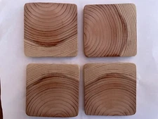 wooden coaster set - redwood - raw