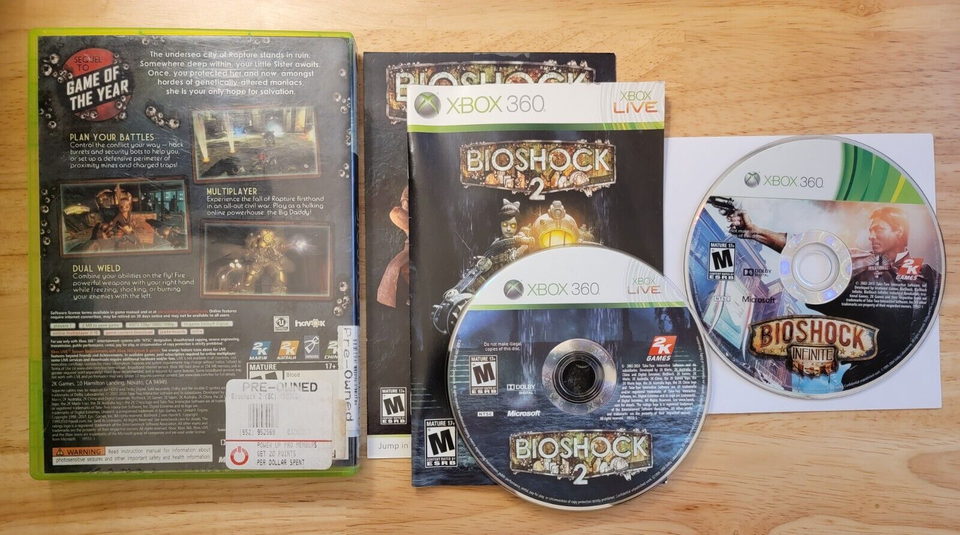 BioShock Infinite & Bioshock 2 Game Lot (Microsoft Xbox 360, 2013 ...