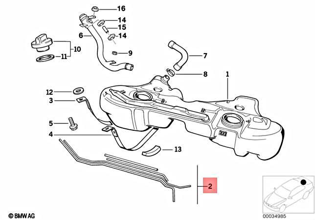 Genuine BMW E36 Cabrio Compact Coupe Sedan Fuel Feed Line OEM 