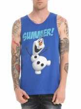 Nuovo Disney Frozen Olaf Pupazzo di Neve Estate Hugs Canottiera Maglietta Da Blu