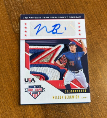 Nelson Berkwich 2019 USA Baseball Stars Auto Patch CP Binghamton Tar Heels 1/3