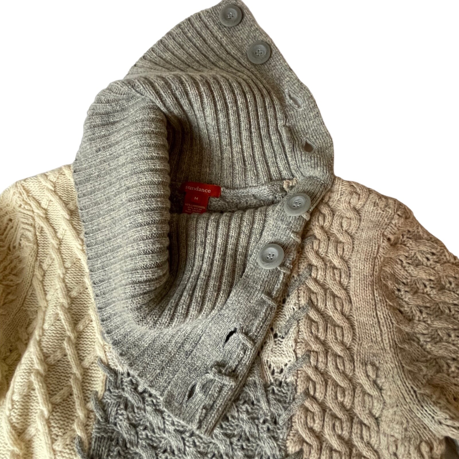 Sundance Lambswool Blend Patchwork Sweater Women’… - image 8