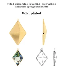 Superior PRIMERO Metal Settings for Gluing 4929 Tilted Spike Fancy Crystals