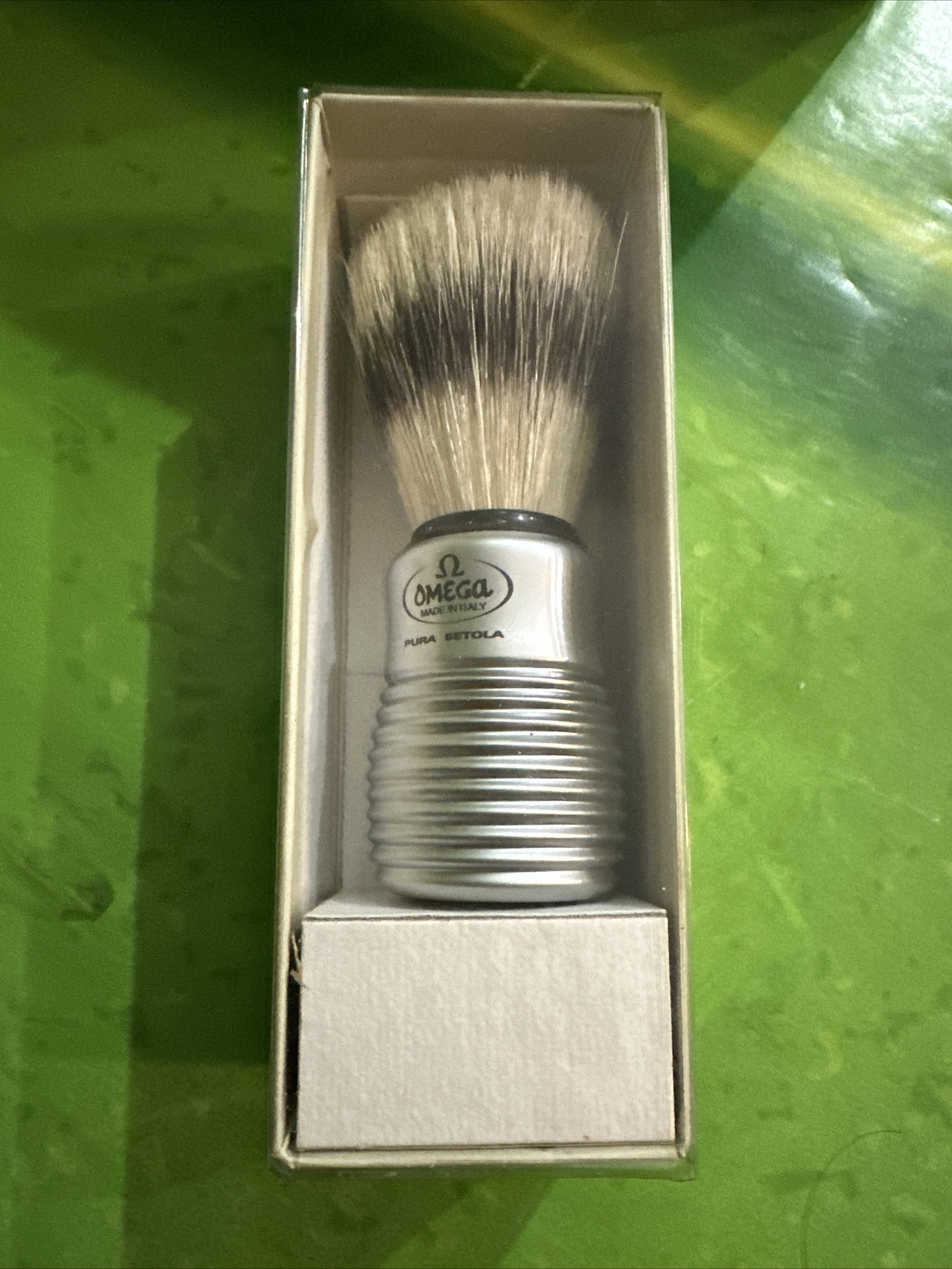 NEW Omega Silver Boar Brush Men&rsquo;s Grooming Beard Shave Barber