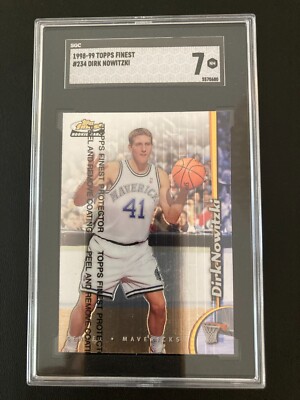 1998-99 Topps Finest Rookie RC 234 Dirk Nowitzki gegradet SGC 7 Near Mint