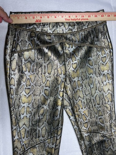 Free People Snakeskin Python Leggings Pants Rio Gold Women's XS Extra Small - Picture 2 of 6