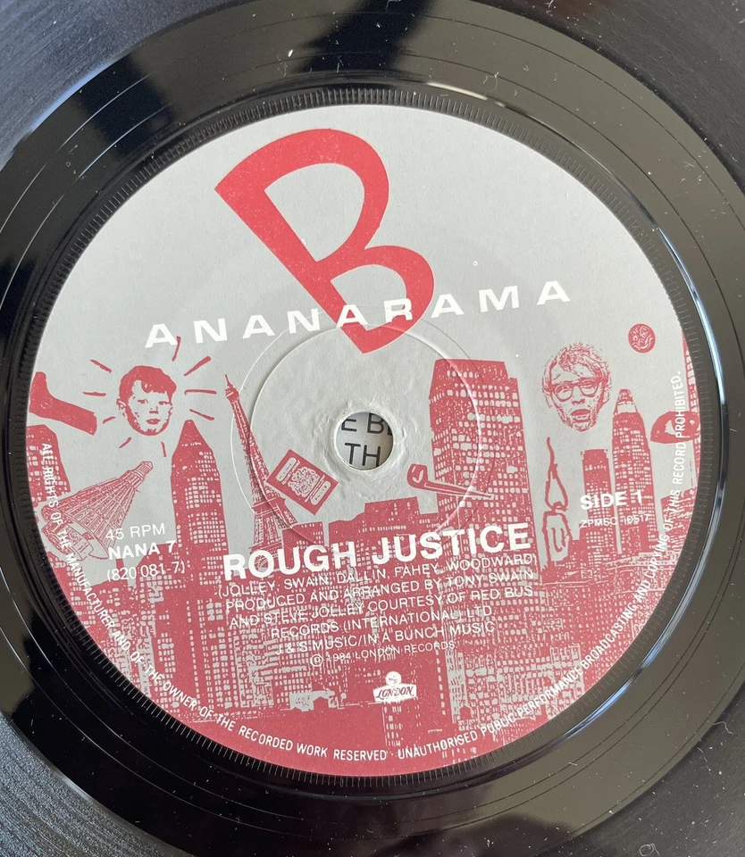 BANANARAMA - Rough Justice – Ltd. Ed. UK 7" Vinyl. London Records. 3D Cover Rare - Image 3 of 4
