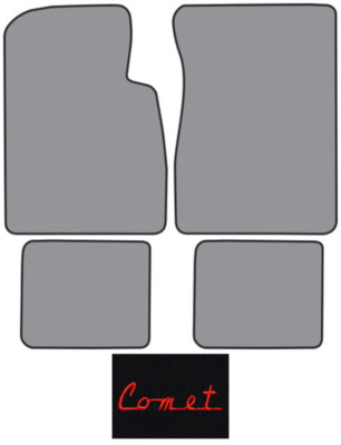 1960-1962 Mercury Comet Loop Carpet Logo Floor Mat 4pc