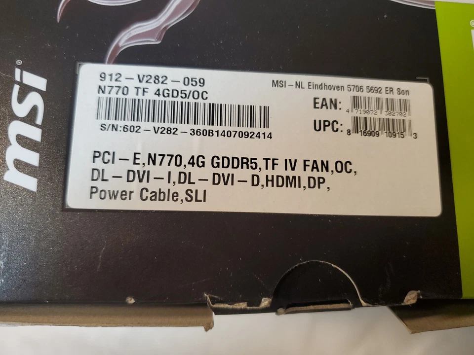 MSi Graphics Card Twin Frozr GTX 770 OC Edition Brand New In Box - Image 3 of 4