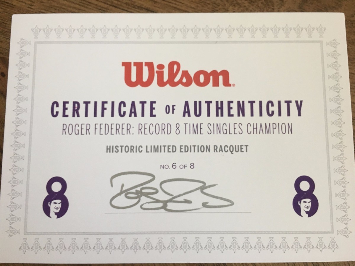 Roger Federer Limited Wimbledon Wilson Pro Staff RF 97 8th GS