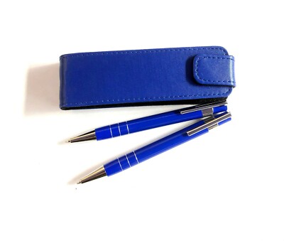 Exklusives Schreibset Kuli und Feinmine NAVY BLAU im Einstecketui !