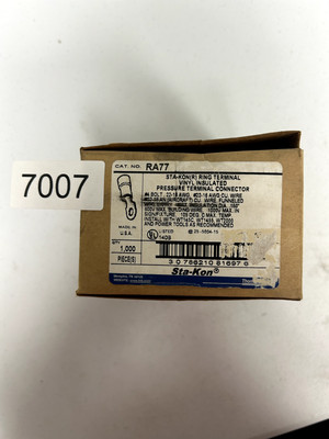 Thomas & Betts RA77, Ring Terminal Pressure Terminal Connector Box of 1000