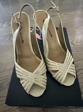NEW Nina Camille GS Gold Glimmer Slingback Heels Size 7 M