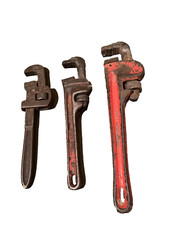 PIPE WRENCHES Antique Pipe Wrench LOT Metal Tool Made in USA