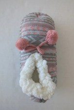 MUK LUKS Pom Ballerina Style SLIPPERS Faux Fur Lined - Women's Size S/M 5-7 NWT