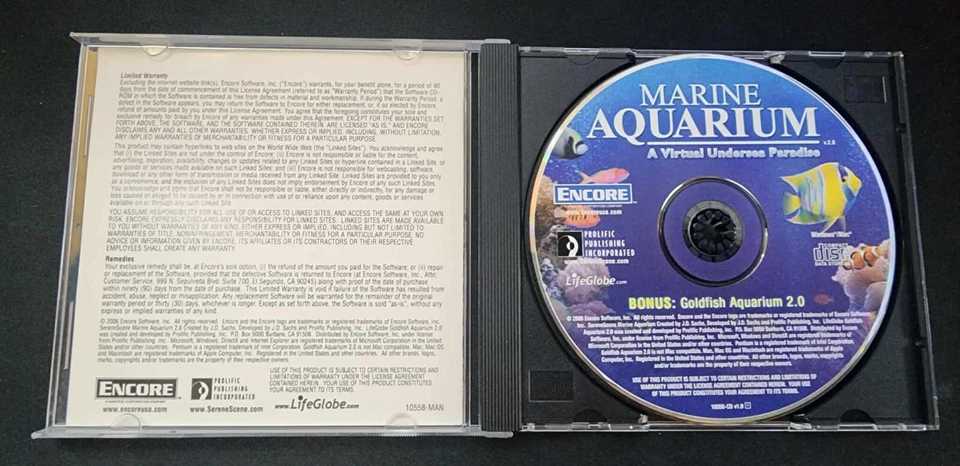 RARE! Marine Aquarium A Virtual Undersea Paradise 2.0 Goldfish Encore Windows CD - Image 2 of 2