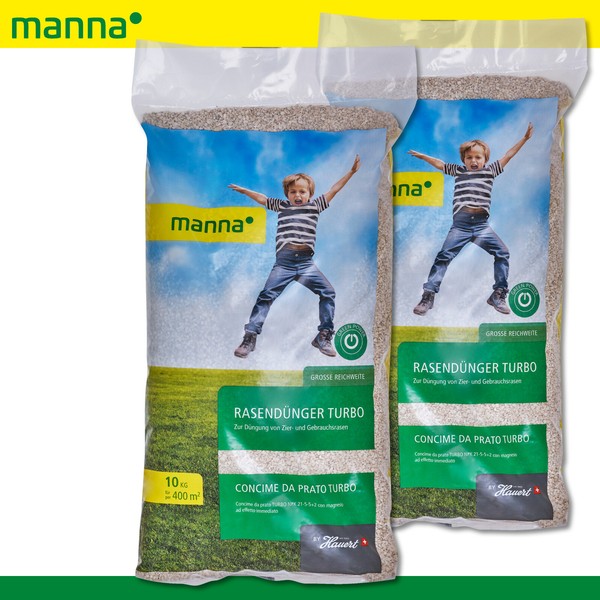 Manna 2 X 10 Kg RasendüNger Turbo Zierrasen Gebrauchsrasen Sportrasen Spielrasen-image