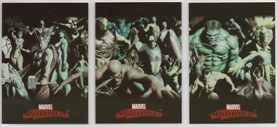 Marvel Masterpieces Set 1 2007: Ross 3 Card Splash Page Chase Set