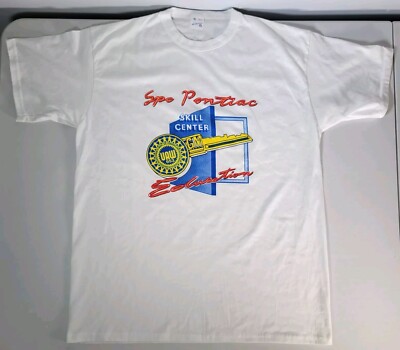 Vintage GM SPO Pontiac UAW 653 T-Shirt Skill Center Education Sz XL Union Made