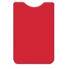 Stick-On Adhesive Silicone Cell Phone Card Holder RED