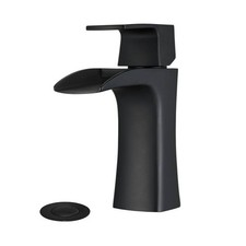 Single Hole Single-Handle Bathroom Faucet with Drain Assembly in Matte Black