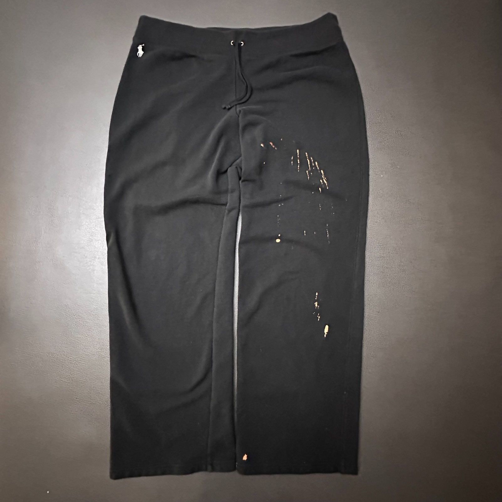 Ralph Lauren Sport Felpa Uomo XL Nero Lounge Baggy Relaxed Elasticizzato Pony