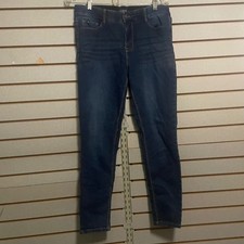 Curve Appeal Womens High Rise Skinny Jeans Dark Wash Blue Sz 8/29 Stretch Denim