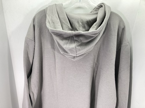 Express Waffle Hoodie Shirt Men Sz 2XL XXL Gray Long Sleeve Pullover Fleece NWT - Picture 10 of 13