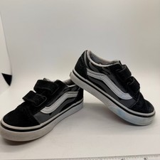 Vans Old Skool V Toddler Shoes Black Grey Flame Strap Sneakers Size 6.0 500714