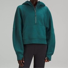 Lululemon Scuba Oversized Half-Zip Hoodie Teal Green Jasper XS/S