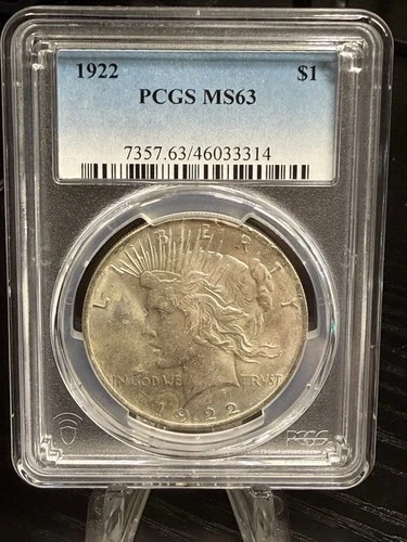 1922 P PEACE DOLLAR $1 PCGS MS63 Slab