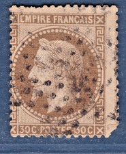 TIMBRE 1867 FRANCE EMPIRE FRANCAIS N° 30-OBL .(B)-COTE: 25 EUROS-VOIR SCAN RV-1