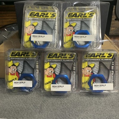 Earls Performance Plumbing 5Qty -12 Bulkhead Nut Part# 992412ERLP
