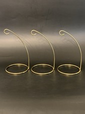 Christmas Ornament Hanger Display 6" Stand Gold Tone Metal Set of 3