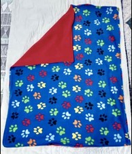 Paw Print Double Fleece Pet Blanket Homemade Pet Blanket