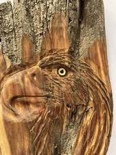 hand carved wood eagle design 15 3/4 x 4 1/2 ...