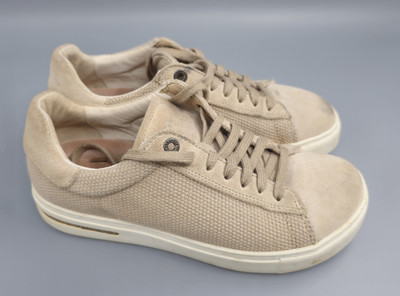 Birkenstock BEND LOW Sandcastle Beige Suede Canvas Sneakers Size 37 L4 M4
