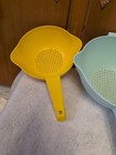 Set of 2 Vintage Tupperware Yellow & Mint Colanders Strainers — photo 3