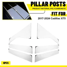 Chrome 6PCS Window Pillar Post Trim Covers Set For 2017 2018 -2024 Cadillac XT5