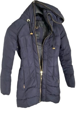 Zara Basic dunkelblauer Mantel mit goldenen Beschlägen Größe M