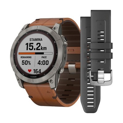 Garmin FENIX 7X SAPPHIRE SOLAR + 51mm Chestnut Leather Strap 010-02541-19