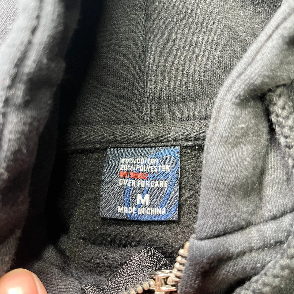 Sudadera con Capucha Body Glove Vintage Para Hombre Mediana Cremallera Completa Pullover Negro Surf Y2k Patín Foto 4 de 4