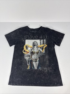 Britney Spears Slave 4 U Y2K Grunge Snake Black Distressed Size XL