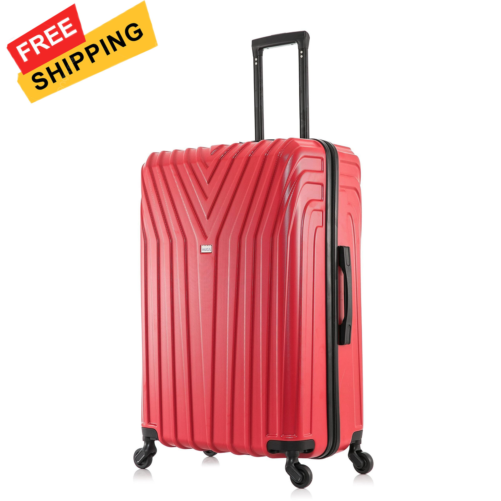 With Spinner Wheels | Durable Lightweight 28 Inch, Red