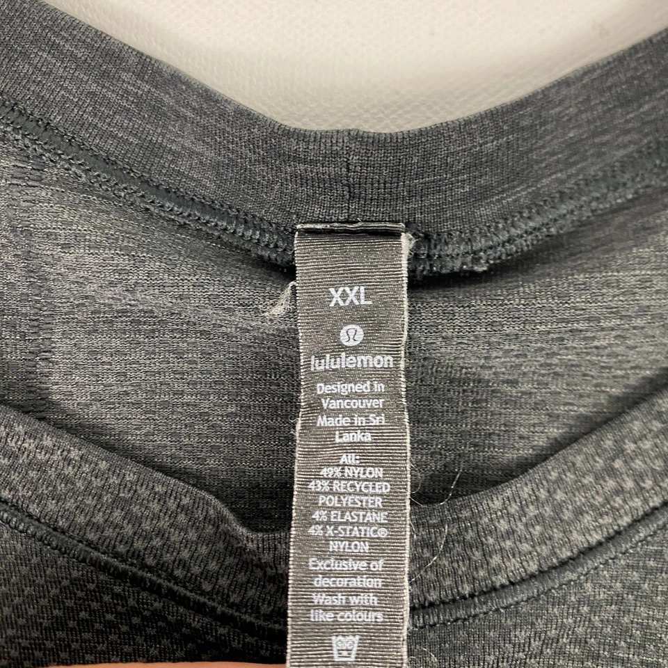 Lululemon Shirt Mens 2XL Gray Short Sleeve Athletic Training Live In Practice - Image 4 of 4