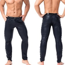 Pantaloni ecopelle leggings biker pantaloni ecopelle leggings uomo abbigliamento