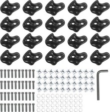Confezione 20 Supporti Arrampicata Set Con Bulloni Impugnature Parete Interno Esterno Nero